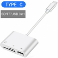 ADATTATORE LETTORE DI SCHEDE TYPE-C A USB 2.0/SD/TF BIANCO