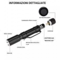 DRIWEI MINI TORCIA LED A BATTERIA CORPO IN ALLUMINIO ZOOM