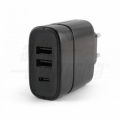 Caricatore USB 15W - 2 porte tipo A e 1 type-c (max totale 3A)