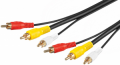 CAVO AUDIO/VIDEO COMPOSITO 3XRCA-2XRCA MASCHIO DORATI 1,5MT