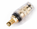 BOCCOLA DA PANNELLO ?19mm PLACCATA ORO MORSETTO HIFI NERA