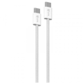 CAVO DATI E RICARICA TELATO BIANCO DA USB TYPE-C A USB TYPE-C 2MT 480Mbit/s 60W 3A MAX