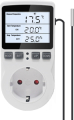 TERMOSTATO DIGITALE CON DISPLAY SONDA TEMPEERATURA E PRESA SCHUKO 220VAC 3680W 16A MAX