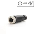 PRESA DRITTA M12 A VITE 4 POLI VOLANTE IP68