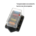 PORTAFUSIBILI A LAMA 4 VIE CONTATTI 6,3mm 12/24VDC MAX 40A + 3 FUSIBILI