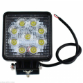 FARO QUADRATO per AUTO FUORISTRADA - 9 LED 27W - IP68 - colore 6000K