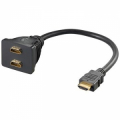 ADATTATORE CAVO HDMI™, DORATO 0,1 MT 2 PRESE HDMI,SPINA HDMI