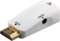ADATTATORE HDMI™/VGA/AUDIO COMPATTA SPINA HDMI™ (TIPO A) > PRESA VGA (15-PIN) + PRESA 3,5 MM (3-PIN, STEREO)