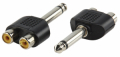 ADATTATORE MONO-AUDIO 6.35 MM MASCHIO - 2X RCA FEMMINA NERO